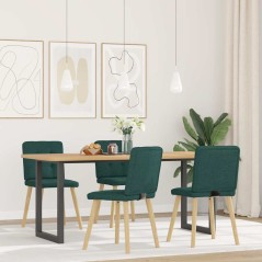 vidaXL Esszimmerstühle 4 Stk. Dunkelgrün Stoff