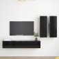 vidaXL 4-tlg. TV-Schrank-Set Schwarz Holzwerkstoff vidaXL 4-tlg. TV-Schrank-Set Schwarz Holzwerkstoff