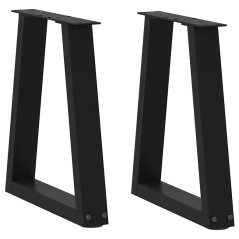 vidaXL Esstisch Beine V-Form 2 Stück Schwarz 28x(42-43,3) cm Stahl