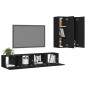 vidaXL 4-tlg. TV-Schrank-Set Schwarz Holzwerkstoff vidaXL 4-tlg. TV-Schrank-Set Schwarz Holzwerkstoff