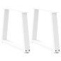 vidaXL Esstisch Beine V-Form 2 Stück Weiß 50x(42-43,3) cm Stahl