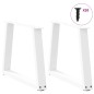 vidaXL Esstisch Beine V-Form 2 Stück Weiß 50x(42-43,3) cm Stahl