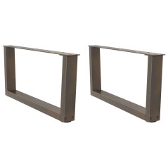 vidaXL Esstisch Beine V-Form 2 Stück Naturstahl 70x(30-31,3) cm Stahl