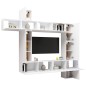 9-tlg. TV-Schrank-Set Weiß Holzwerkstoff 9-tlg. TV-Schrank-Set Weiß Holzwerkstoff