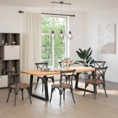 vidaXL Esstisch Beine V-Form 2 Stück Schwarz 100x(72-73,3) cm Stahl