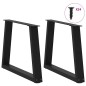 vidaXL Esstisch Beine V-Form 2 Stück Schwarz 70x(42-43,3) cm Stahl