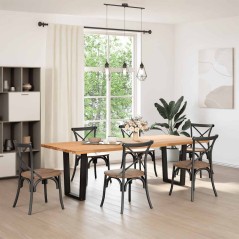 vidaXL Esstisch Beine V-Form 2 Stück Schwarz 70x(72-73,3) cm Stahl