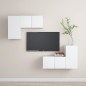 vidaXL 4-tlg. TV-Schrank-Set Weiß Holzwerkstoff vidaXL 4-tlg. TV-Schrank-Set Weiß Holzwerkstoff