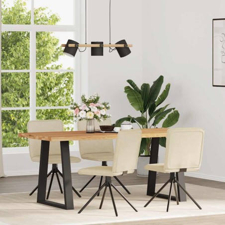 vidaXL Esszimmerstühle 4 Stk. Creme Stoff
