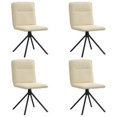 vidaXL Esszimmerstühle 4 Stk. Creme Stoff
