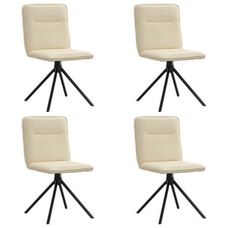 vidaXL Esszimmerstühle 4 Stk. Creme Stoff