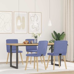 vidaXL Esszimmerstühle 4 Stk. Jeansblau Stoff