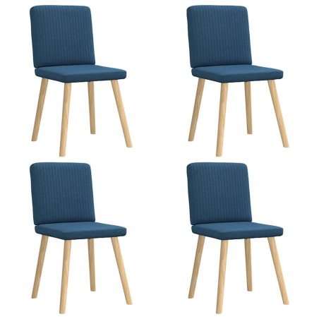 vidaXL Esszimmerstühle 4 Stk. Blau Stoff