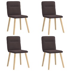 vidaXL Esszimmerstühle 4 Stk. Dunkelbraun Stoff