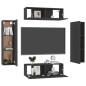 4-tlg. TV-Schrank-Set Schwarz Holzwerkstoff