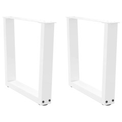 vidaXL Esstisch Beine V-Form 2 Stück Weiß 60x(42-43,3) cm Stahl