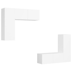vidaXL 4-tlg. TV-Schrank-Set Weiß Holzwerkstoff