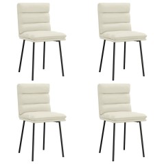 vidaXL Esszimmerstühle 4 Stk. Creme Samt