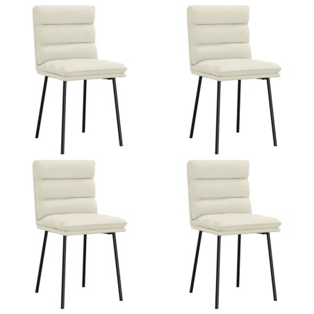 vidaXL Esszimmerstühle 4 Stk. Creme Samt
