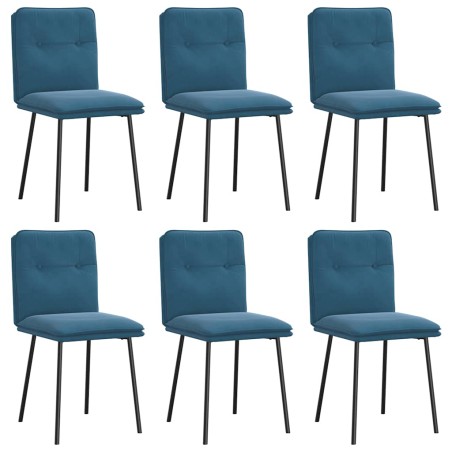 vidaXL Esszimmerstühle 6 Stk. Blau Samt
