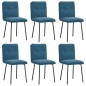 vidaXL Esszimmerstühle 6 Stk. Blau Samt