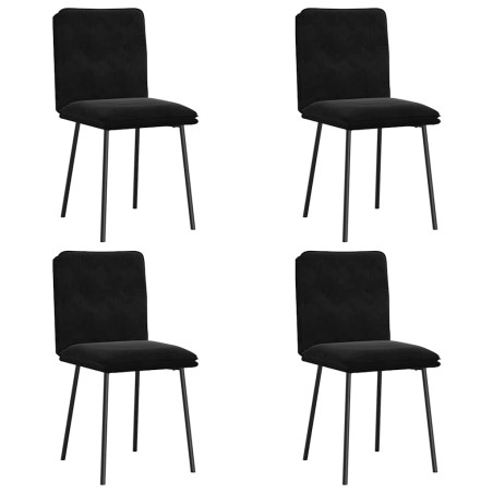 vidaXL Esszimmerstühle 4 Stk. Schwarz Samt