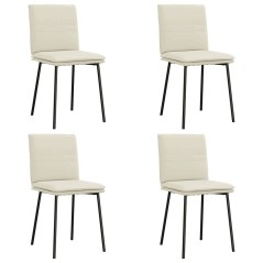 vidaXL Esszimmerstühle 4 Stk. Creme Samt