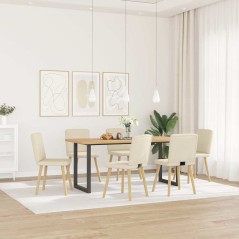 vidaXL Esszimmerstühle 6 Stk. Leinenbezug
