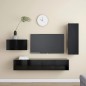 vidaXL 4-tlg. TV-Schrank-Set Schwarz Holzwerkstoff vidaXL 4-tlg. TV-Schrank-Set Schwarz Holzwerkstoff