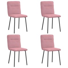 vidaXL Esszimmerstühle 4 Stk. Rosa Samt