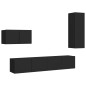 vidaXL 4-tlg. TV-Schrank-Set Schwarz Holzwerkstoff vidaXL 4-tlg. TV-Schrank-Set Schwarz Holzwerkstoff