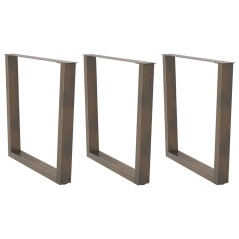 vidaXL Esstisch Beine V-Form 3 Stück Naturstahl 90x(72-73,3) cm Stahl