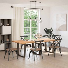 vidaXL Esstisch Beine V-Form 3 Stück Naturstahl 90x(72-73,3) cm Stahl