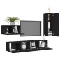 vidaXL 4-tlg. TV-Schrank-Set Schwarz Holzwerkstoff vidaXL 4-tlg. TV-Schrank-Set Schwarz Holzwerkstoff