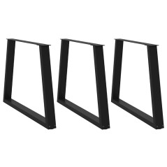 vidaXL Esstisch Beine V-Form 3 Stück Schwarz 100x(72-73,3) cm Stahl