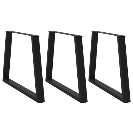 vidaXL Esstisch Beine V-Form 3 Stück Schwarz 100x(72-73,3) cm Stahl
