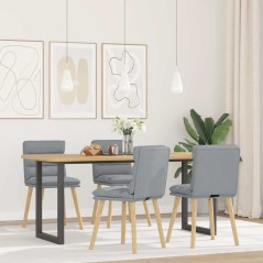 vidaXL Esszimmerstühle 4 Stk. Hellgrau Stoff