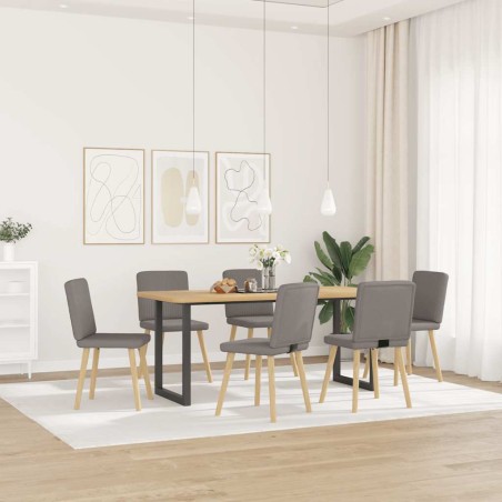 vidaXL Esszimmerstühle 6 Stk. Taupe Stoff