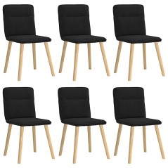 vidaXL Esszimmerstühle 6 Stk. Schwarz Stoff