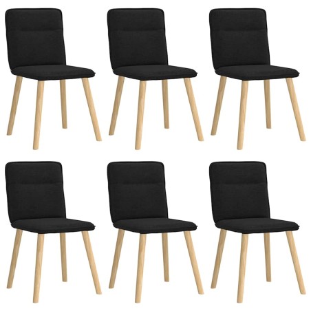 vidaXL Esszimmerstühle 6 Stk. Schwarz Stoff