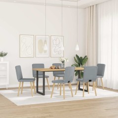 vidaXL Esszimmerstühle 6 Stk. Hellgrau Stoff