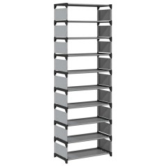 vidaXL Schuhregal 10-stöckig Grau 54x28x158 cm Vliesstoff