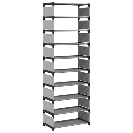 vidaXL Schuhregal 10-stöckig Grau 54x28x158 cm Vliesstoff