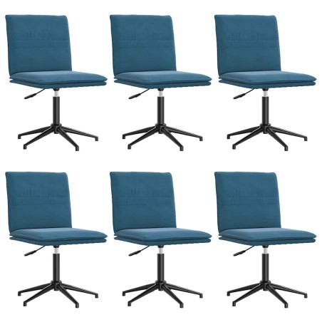 vidaXL Esszimmerstühle 6 Stk. Blau Samt