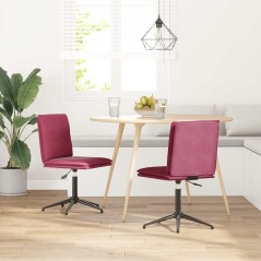 vidaXL Esszimmerstühle 2 Stk. Weinrot Samt