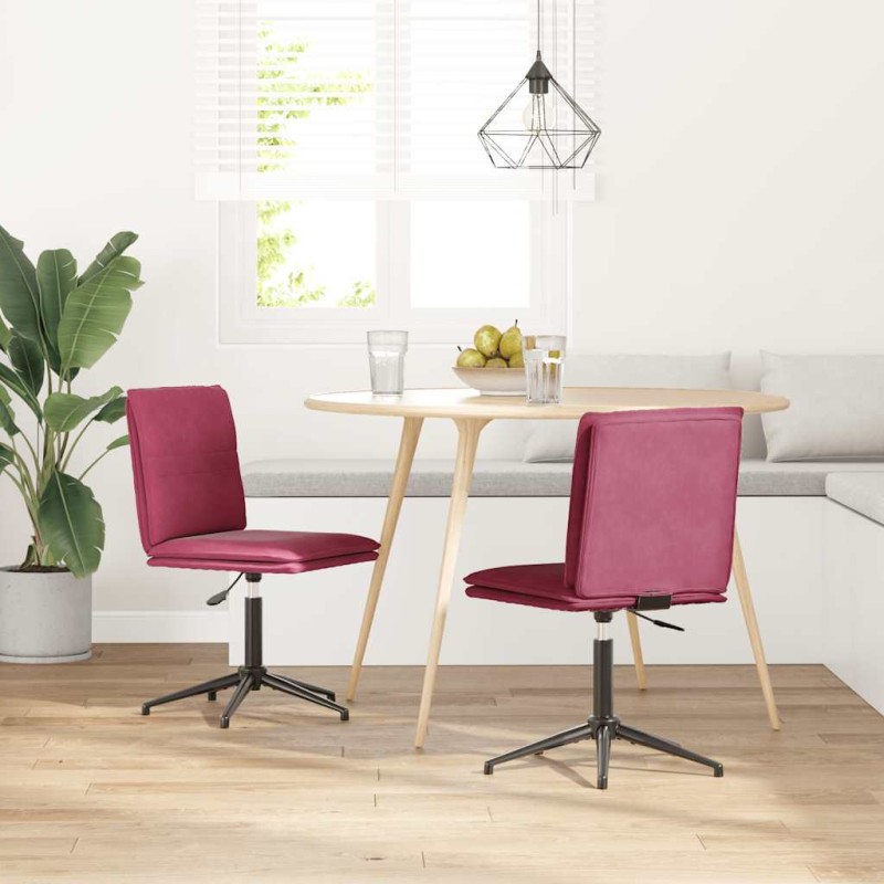vidaXL Esszimmerstühle 2 Stk. Weinrot Samt