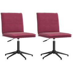 vidaXL Esszimmerstühle 2 Stk. Weinrot Samt