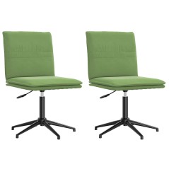vidaXL Esszimmerstühle 2 Stk. Hellgrün Samt