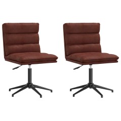 vidaXL Esszimmerstühle 2 Stk. Glänzend Braun Kunstleder