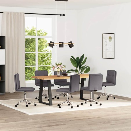 vidaXL Esszimmerstühle 6 Stk. Grau Kunstleder